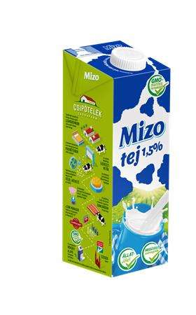MIZO Tartós tej, visszazárható dobozban, 1,5%, 1 l, MIZO 31569552