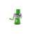 Manual vegetable slicer and grater with 3 interchangeable blades, green and white