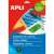 APLI Colour Labels, 100 sheets, A4, red, for inkjet, laser and copier printers