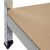 Detail der Ecke des MT Malatec Regals, MDF-Regal und Metallrahmen