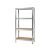 Angled view of MT Malatec 4-shelf metal storage rack