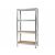MT Malatec 4-shelf steel shelving unit, angled view