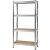 MT Malatec 4-shelf steel shelving unit, angled view
