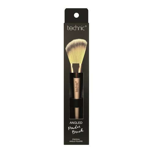 Technic Angled Powder Brush, angled makeup brush for applying powder, blush, bronzer, highlighter, contour, and foundation