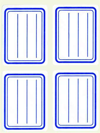 APLI Etichetă de broșură, margine albastră, căptușită, 38x50 mm, 20 bucăți, APLI