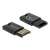 Delock Micro SD card reader, USB 2.0, black, showing two sides of the reader