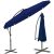 Funfit premium dark blue cantilever patio umbrella open and closed