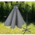 Funfit premium grey cantilever patio umbrella, closed view in garden setting