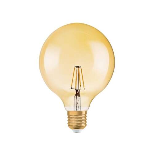 OSRAM Vintage Globe 125 E27 LED bulb on white background