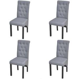 4 db világos szürke étkezőszék fekete fa lábakkal - Étkező szék