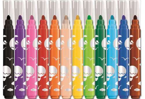 Set od 12 perivih MAPED Color`Peps Jumbo markera, debljina 1-5 mm, razne boje