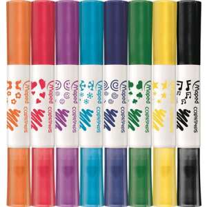 Set of 8 Maped Color'Peps Duo Stamp double-ended markers, featuring 8 different colors and stamps - Marker