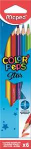 MAPED Színes ceruza készlet, háromszögletű, MAPED "Color`Peps Star", 6 különböző szín 31570312 