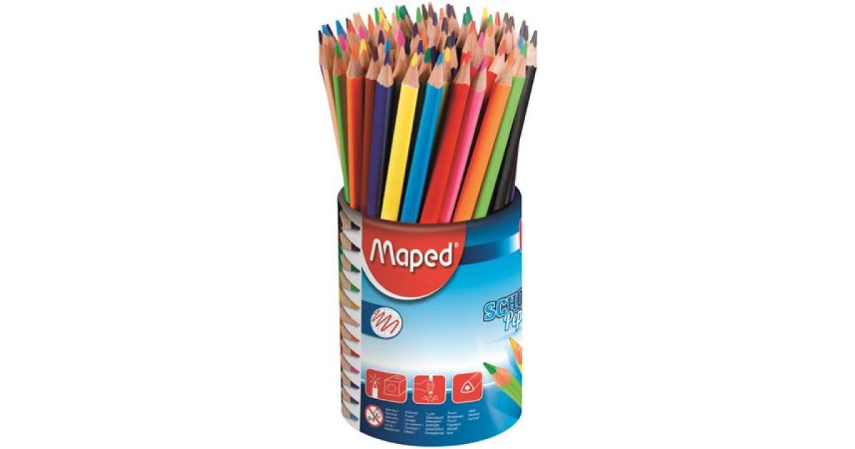 Maped Color'Peps Triangular Colored Pencils, Assorted Colors, 48 Per Pack 2 Packs~13965104 A01