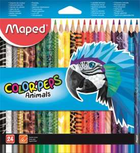 MAPED Buntstifte Set, dreieckig, MAPED "Color`Peps Animal", 24 verschiedene Farben