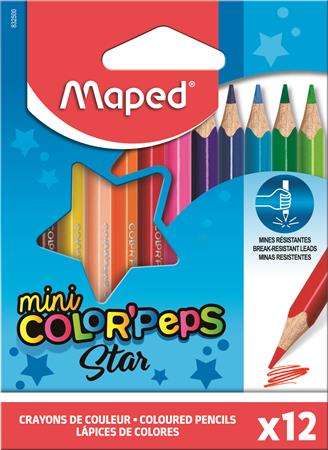 MAPED Buntstifte Set, dreieckig, MAPED "Color`Peps Mini", 12 verschiedene Farben