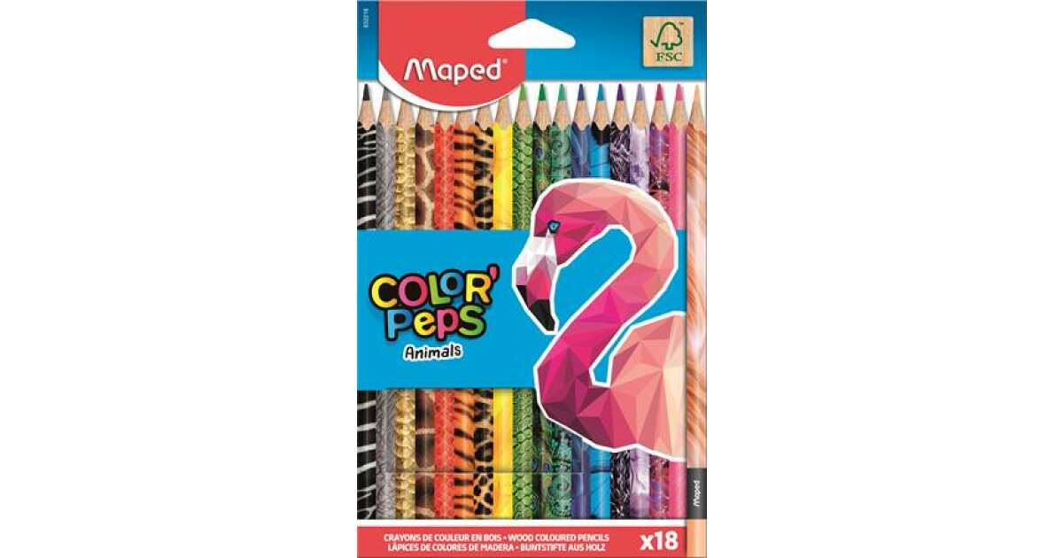 MAPED COLOR`PEPS triangular crayons, 18 pcs