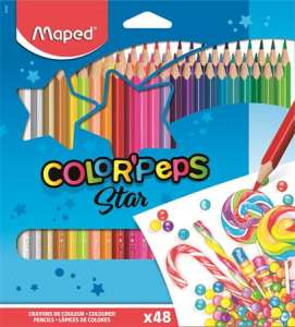 MAPED Színes ceruza készlet, háromszögletű, MAPED "Color`Peps Star", 48 különböző szín 31570375 
