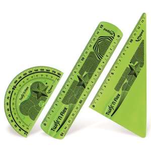 Sada pravítkov Maped Twist'n Flex, 3 kusy, zelená, obsahuje pravítko, úhlomer a trojuholník - Maped