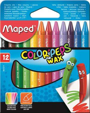 MAPED Zsírkréta, MAPED "Color`Peps Wax", 12 különböző szín