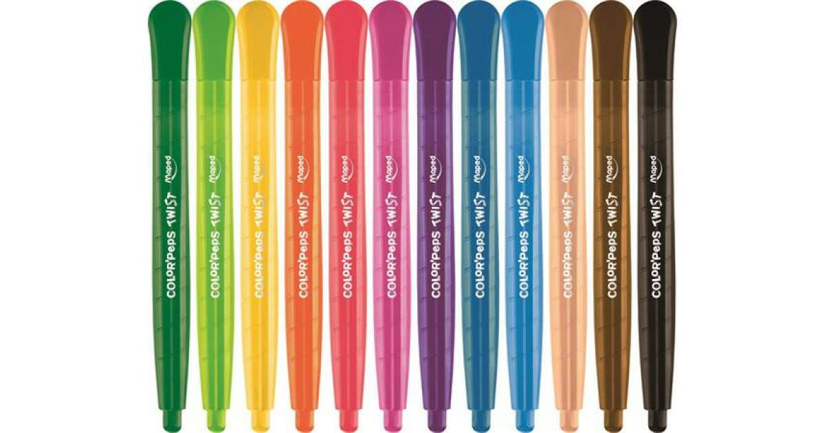 MAPED Fettstifte, ausklappbar, MAPED "Color`Peps", 12 verschiedene Farben 88755521