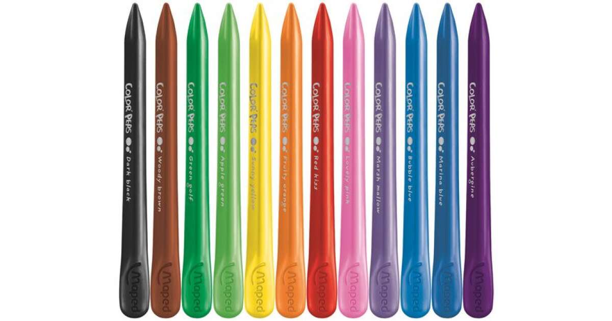 MAPED Wachsmalstifte, MAPED "Color`Peps" PlastiClean, 12 verschiedene Farben 31570547