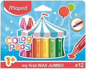 Color'Peps My First Jumbo Triangular Wax Crayons, Pack of 12