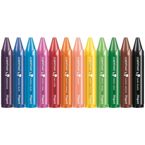 MAPED Color'Peps Maxi Wax zsírkréta, 12 szín, vegyes színek