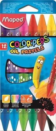 MAPED Olajpasztell kréta, MAPED "Color`Peps", 12 különböző szín