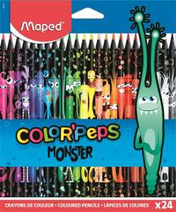 MAPED Színes ceruza készlet, háromszögletű, MAPED "Color`Peps Monster" 24 különböző szín 31570633 
