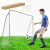Springos faltbares Fußballtor 240x170cm in Gebrauch mit Verpackung und Bodenheringen