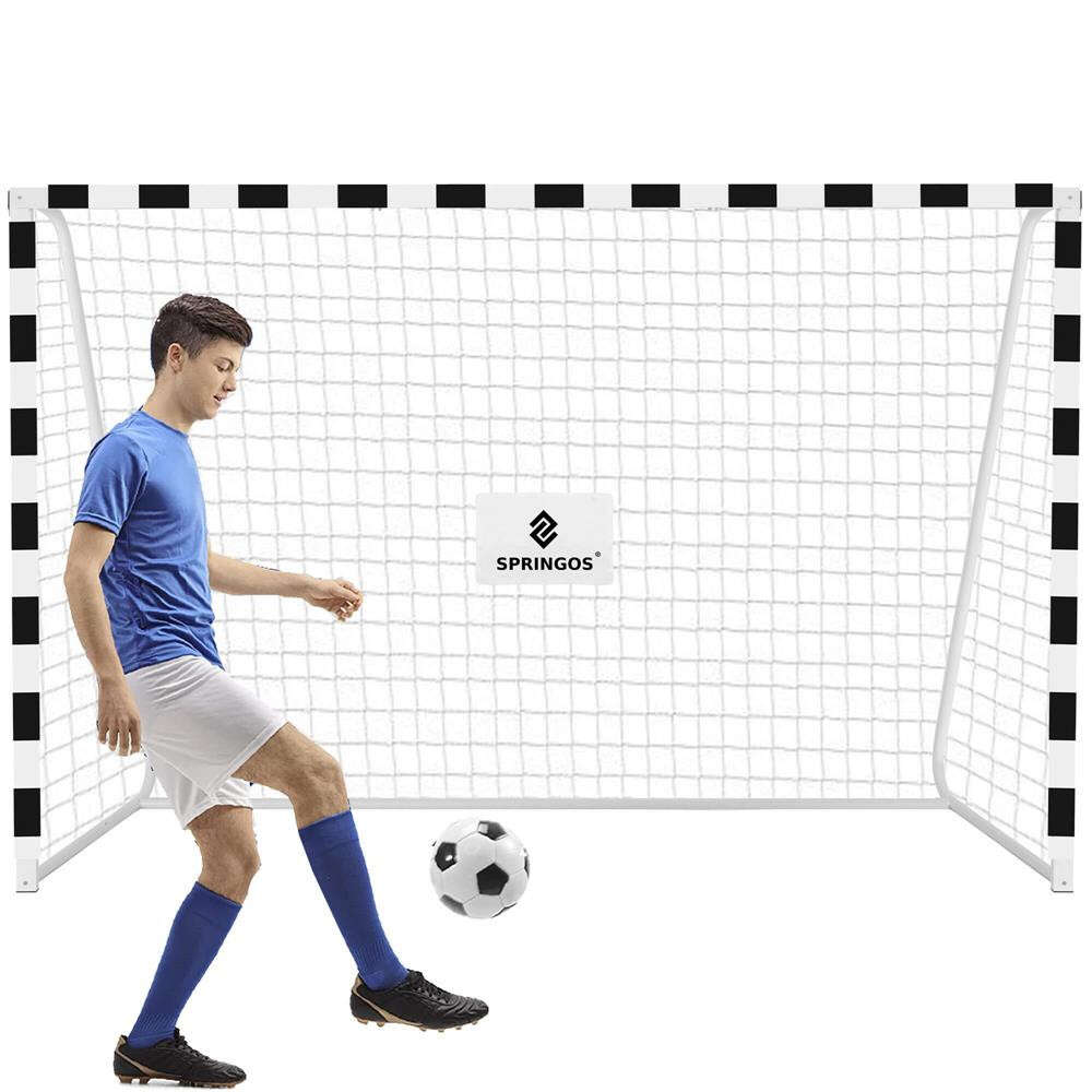 Springos Futballkapu 300x200 cm, összecsukható focikapu, fehér