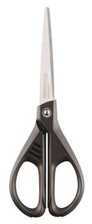 MAPED Essentials Green Büroschere, 17 cm, schwarze Griffe, Klingen aus Edelstahl