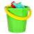 Diplo W-127 sandbox toys, green bucket with yellow handle