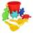 Diplo W-127 Sandbox Toys Set with Red Bucket, Shovel, Rake, and Molds