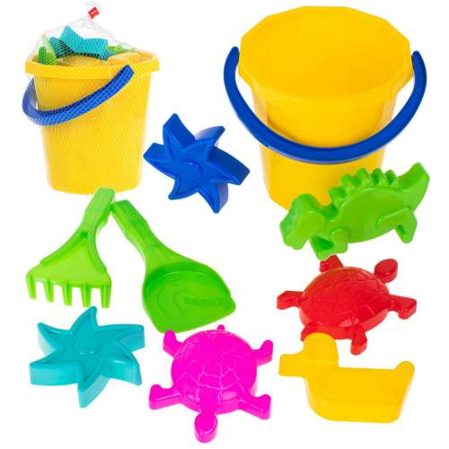 Diplo W-127 Sandspielzeug-Set mit Eimer, Schaufel, Rechen und Formen