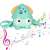 Interactive crawling octopus toy with sound and light, blue, with music notes