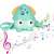Interactive crawling octopus toy with music notes, blue color