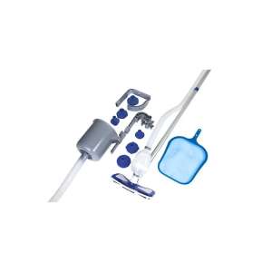 Sada na čistenie bazéna Bestway Flowclear Deluxe 58237, obsahuje vysávač, skimmer, sieť, tyč a adaptéry - Bazénové vysávače