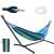 Multicolor hammock with metal stand, 200x150 cm, maximum weight 200 kg, storage cover included