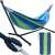 Multicolor hammock with metal stand, 200x150 cm, maximum weight 200 kg, storage cover included