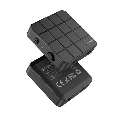 BlitzWolf BW-BL2 Bluetooth Audio Adapter, black, front view