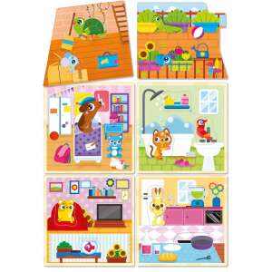 Lisciani Montessori Baby Babaház kirakós játék, 6 szobás puzzle darab, 18 forma illesztéshez, kisgyermekeknek - Lisciani