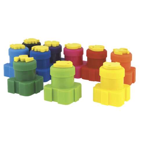 Colorino Kids Fingerfarben mit Stempeln, 10 Farben, Fingerfarben-Set mit Stempeln für Kinder, waschbare Fingerfarben, hautfreundlich, 10-teiliges Set