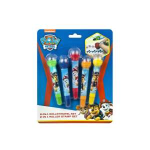 Paw Patrol 2-in-1 Roll Stempel Set, 5 Stück, bunte Stifte mit Roll Stempeln - Filzstifte