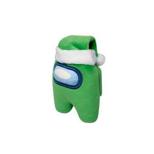 Among Us zöld legénységi tag plüss figura Santa sapkával, 18-20 cm - PMI