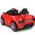 Hátsó ferde nézet a SmileGAME by Pepita piros elektromos autóról