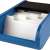 HELIT Linear blue business card holder with 300 capacity, 8 dividers, and a rolling lid