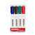KORES K-Marker Whiteboard- und Flipchart-Marker, 4er-Pack, blau, schwarz, grün, rot