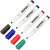 KORES Whiteboard- und Flipchart-Marker, 4er-Pack, schwarz, blau, rot, grün, Kappen